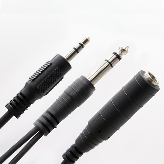 Splitter mâle à femelle 6,35 mm 3,5 mm TRS Jack Microphone câble audio 2