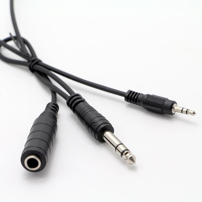 Splitter mâle à femelle 6,35 mm 3,5 mm TRS Jack Microphone câble audio 1