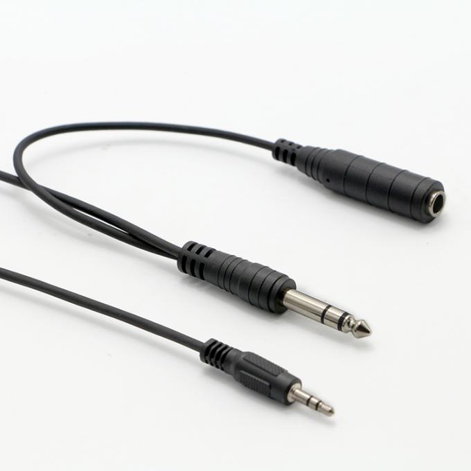 Splitter mâle à femelle 6,35 mm 3,5 mm TRS Jack Microphone câble audio 6