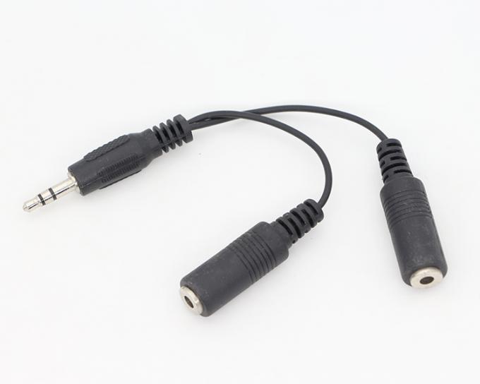 Jack personnalisé 3,5 mm 1 homme à 2 femmes Y Splitter casque Jack Mic PC Audio TRS Splitter câble 0