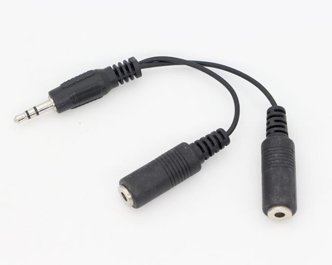 Jack personnalisé 3,5 mm 1 homme à 2 femmes Y Splitter casque Jack Mic PC Audio TRS Splitter câble 4