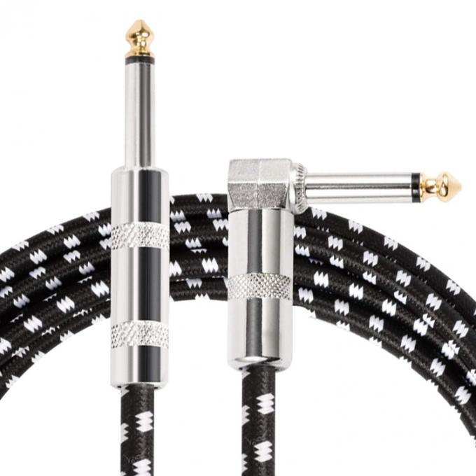 OEM 1M 1/4 pouce 6,35 mm TS Instrument à angle droit Accessoires d'amplificateur de basse Pédale de guitare Jack Patch Cable 1