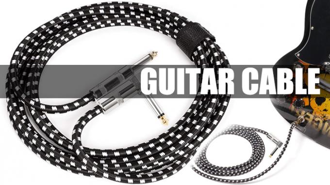 OEM 1M 1/4 pouce 6,35 mm TS Instrument à angle droit Accessoires d'amplificateur de basse Pédale de guitare Jack Patch Cable 2