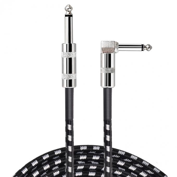 OEM 1M 1/4 pouce 6,35 mm TS Instrument à angle droit Accessoires d'amplificateur de basse Pédale de guitare Jack Patch Cable 4