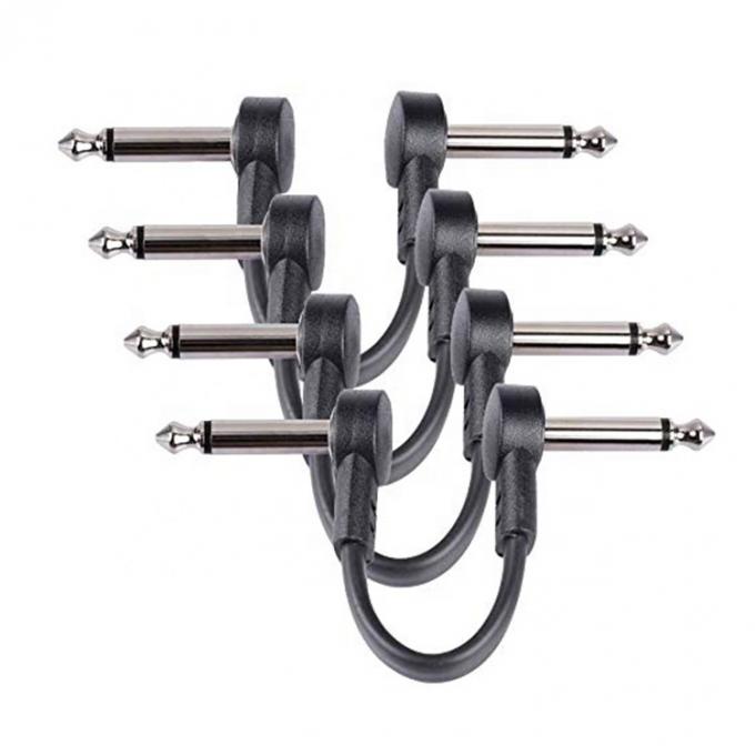 Coordonnées personnalisées courtes de 90 degrés Angle 1/4 pouce TS Jack Instrument électrique Guitar Patch Cable 0