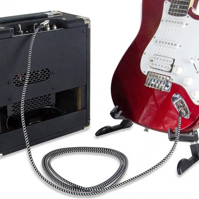 Cable de guitare électrique à l'angle droit à droit 3M 10FT 1/4 pouce TS Jack Instrument de musique 5