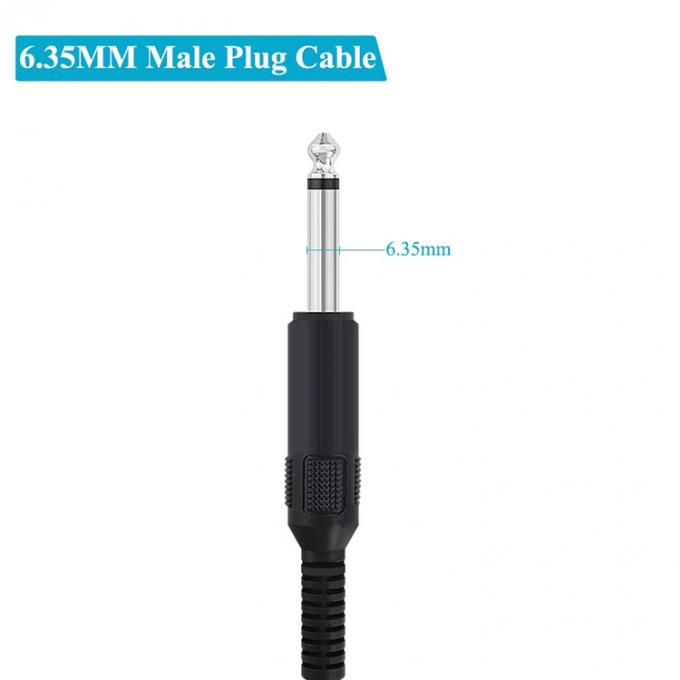 6.35mm 1/4 pouce TS 2 Ploes Jack Mono Male Audio Plug to Bare Wire Cable de fin ouverte pour le microphone 3