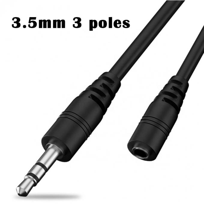 Cable d'extension de jack audio personnalisé 1M 2M homme à femme 3,5 mm 2