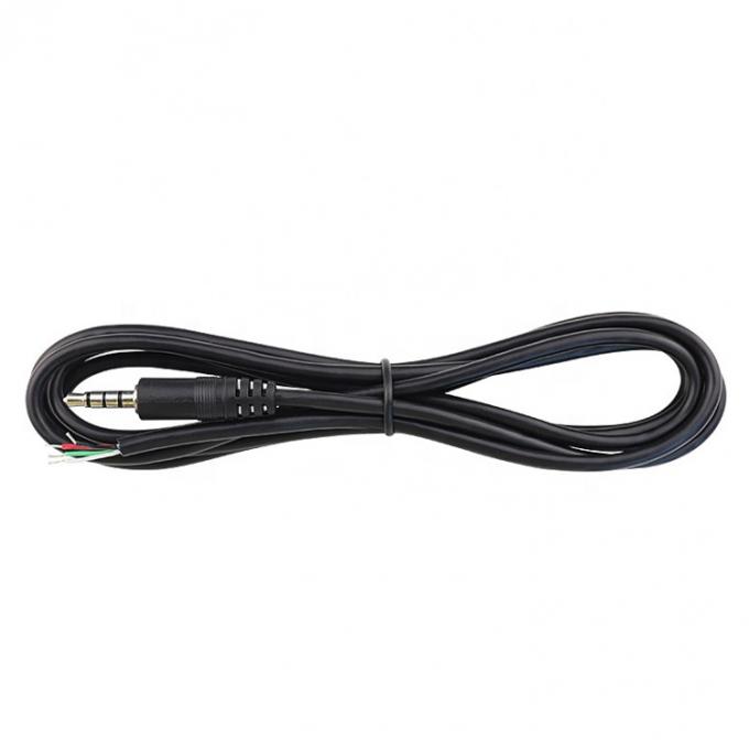 Adapté à 4 pôles TRRS 3,5 mm Stéréo Audio Jack à la queue de porc dépouillée en conserve câble d'extrémité de fil nu 0