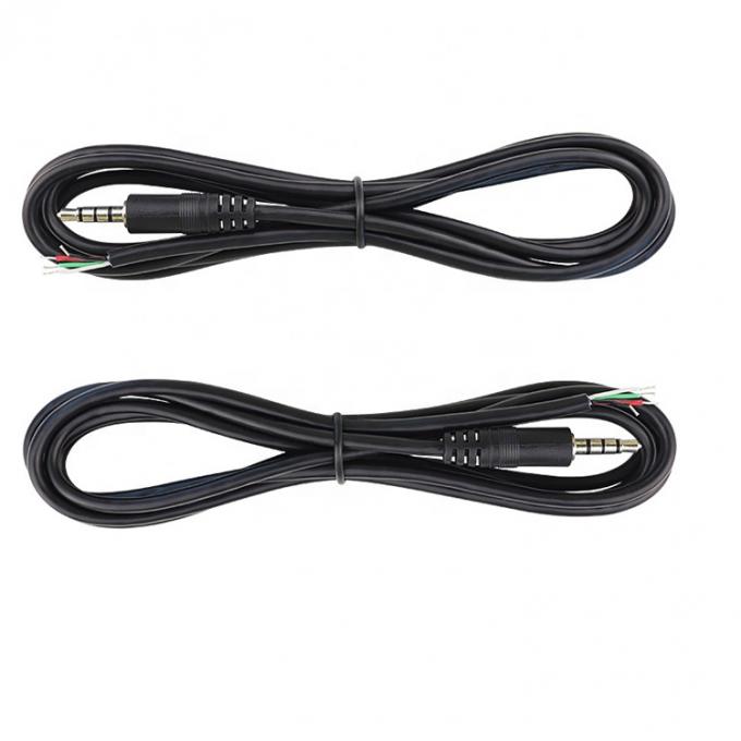 Adapté à 4 pôles TRRS 3,5 mm Stéréo Audio Jack à la queue de porc dépouillée en conserve câble d'extrémité de fil nu 4