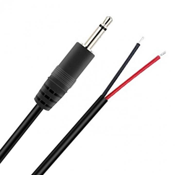 Personnalisé 2 pôles TS 3,5 mm Stéréo Audio Mono Jack Macho Plug à Stripped Pigtail en conserve câble de fin de fil nu 2