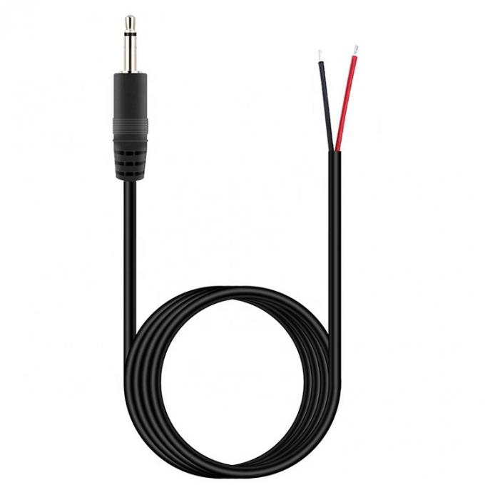 Personnalisé 2 pôles TS 3,5 mm Stéréo Audio Mono Jack Macho Plug à Stripped Pigtail en conserve câble de fin de fil nu 0
