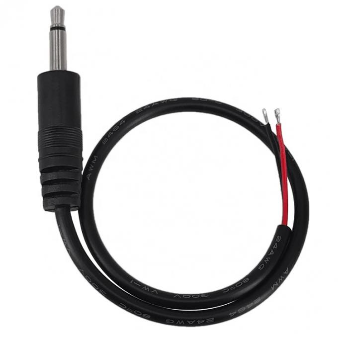 3.5mm 2 pôles TS audio mono jack mâle prise à fils nus câble de bout ouvert 0