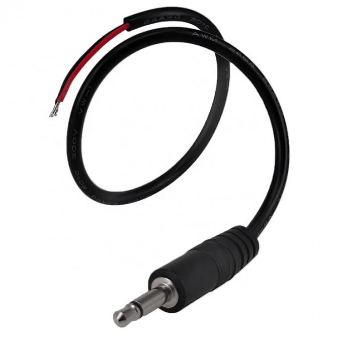 3.5mm 2 pôles TS audio mono jack mâle prise à fils nus câble de bout ouvert 1