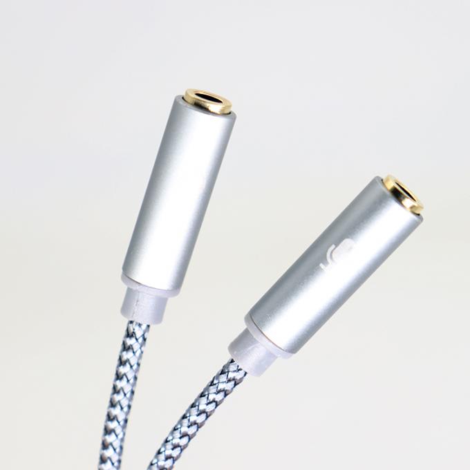 1 entrée à 2 sorties en forme de Y 3,5 mm AUX Microphone audio stéréo Casque séparateur adaptateur câble 5