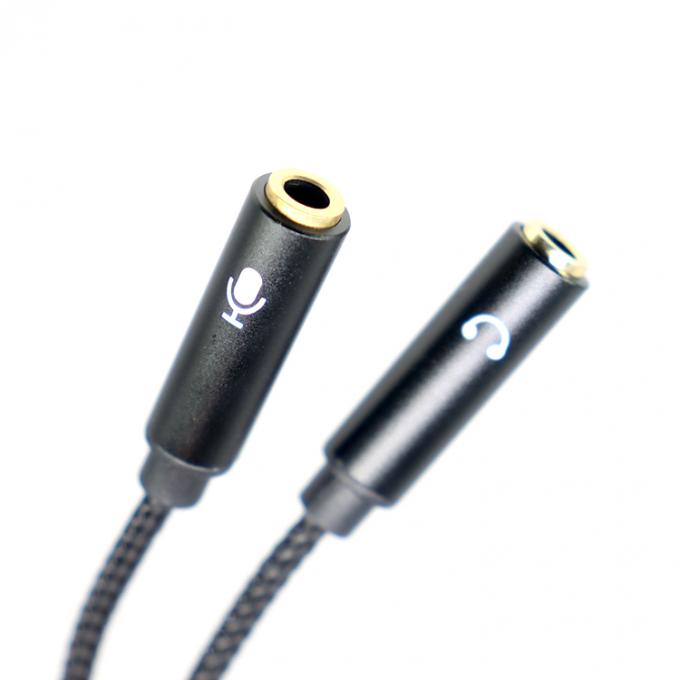 1 entrée à 2 sorties en forme de Y 3,5 mm AUX Microphone audio stéréo Casque séparateur adaptateur câble 3