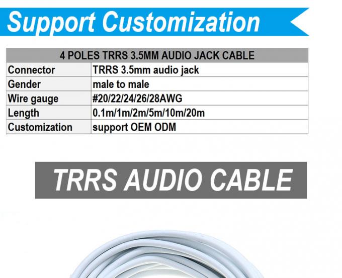 3.5mm Homme à Homme Femme Stéréo AUX 3 pôles TRS 4 pôles TRRS Mono Jack Microphone patch câble d'extension audio 0