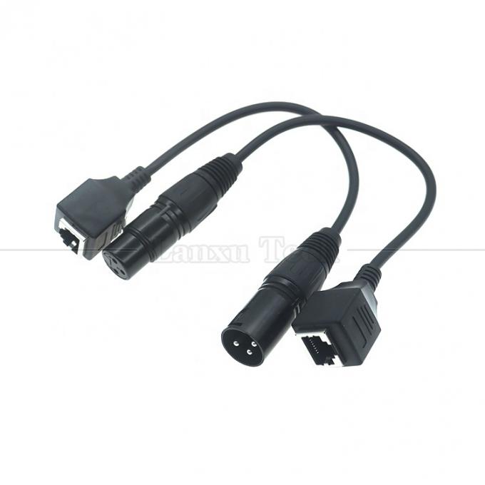 XLR à 3 broches mâle femelle à RJ45 femelle câble d'adaptateur Ethernet réseau Cat5 pour contrôleur audio DMX CON à LED 1
