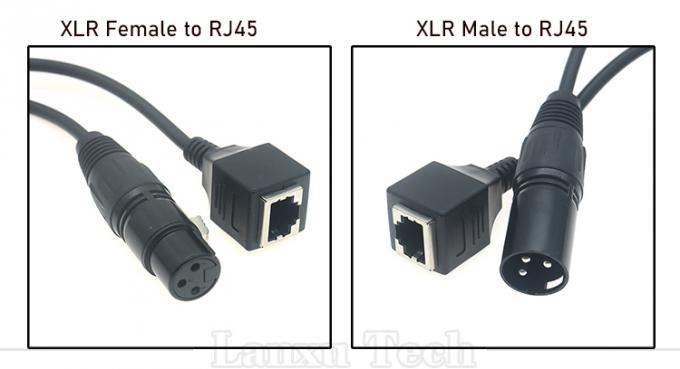 XLR à 3 broches mâle femelle à RJ45 femelle câble d'adaptateur Ethernet réseau Cat5 pour contrôleur audio DMX CON à LED 0