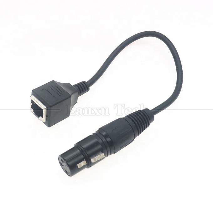 XLR à 3 broches mâle femelle à RJ45 femelle câble d'adaptateur Ethernet réseau Cat5 pour contrôleur audio DMX CON à LED 4