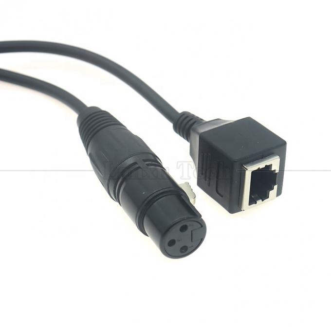 XLR à 3 broches mâle femelle à RJ45 femelle câble d'adaptateur Ethernet réseau Cat5 pour contrôleur audio DMX CON à LED 3