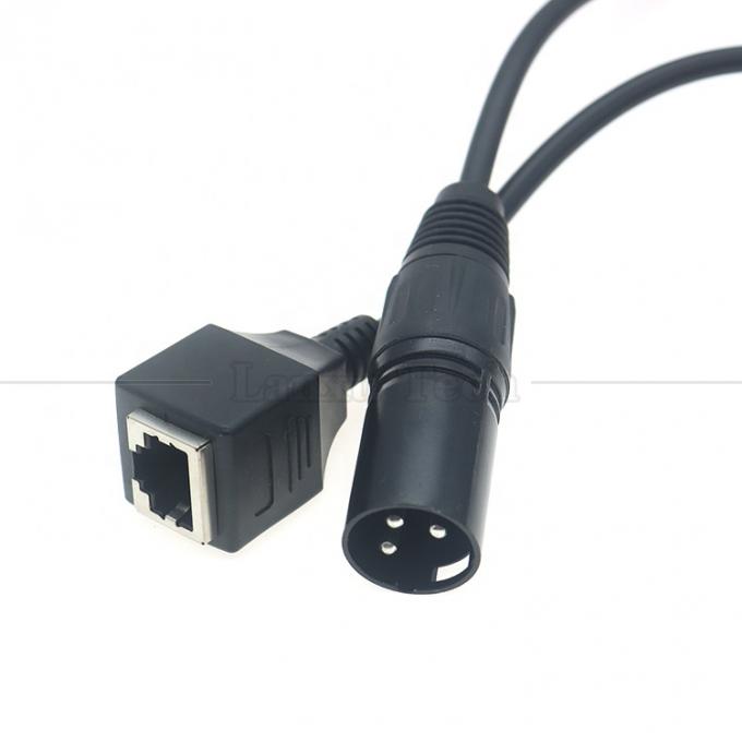 XLR à 3 broches mâle femelle à RJ45 femelle câble d'adaptateur Ethernet réseau Cat5 pour contrôleur audio DMX CON à LED 2