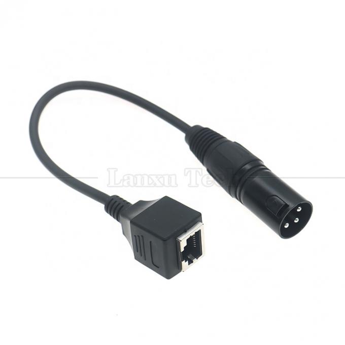 XLR à 3 broches mâle femelle à RJ45 femelle câble d'adaptateur Ethernet réseau Cat5 pour contrôleur audio DMX CON à LED 5