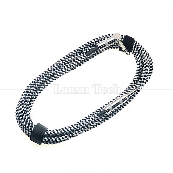 3M métal tressé à angle droit 6.35mm 1/4 TS Jack Audio Guitare électrique Instrument d'effet basse Amplificateur patch câble de plomb 6