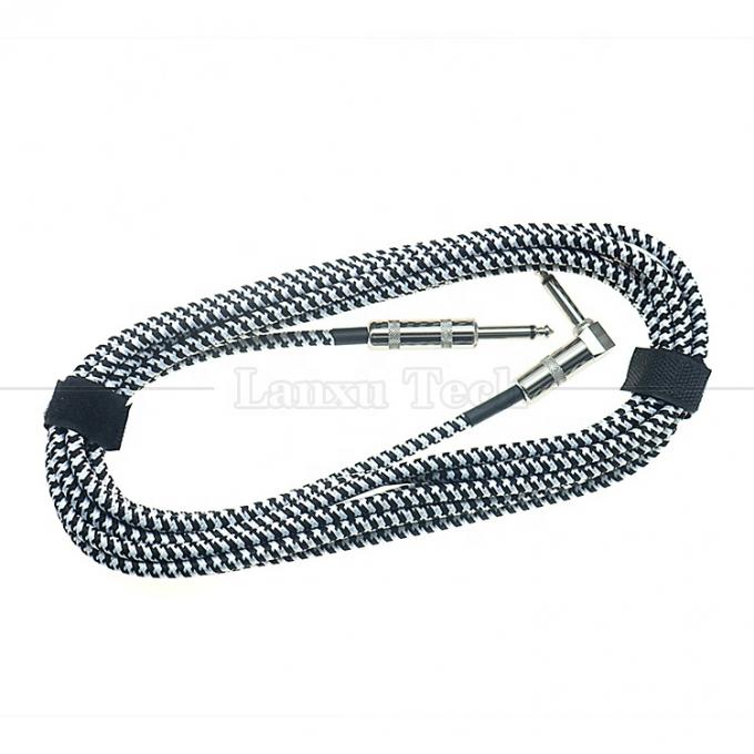 3M métal tressé à angle droit 6.35mm 1/4 TS Jack Audio Guitare électrique Instrument d'effet basse Amplificateur patch câble de plomb 5