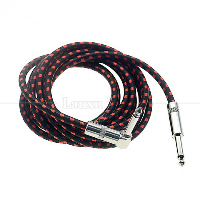 1m 3m 5m 1/4 6.35mm Mono TS Jack Plomb Tressé Accessoire de Guitare électrique Patch Amplificateur d'effet Cable d'instrument 1