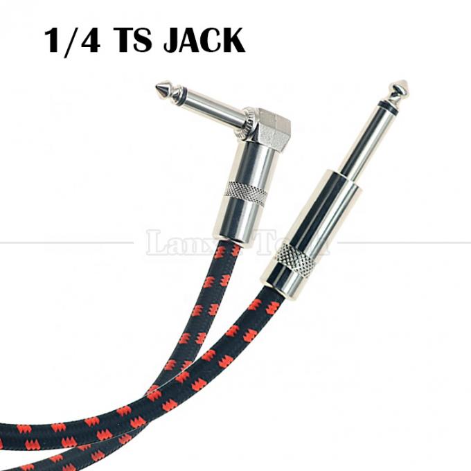 1m 3m 5m 1/4 6.35mm Mono TS Jack Plomb Tressé Accessoire de Guitare électrique Patch Amplificateur d'effet Cable d'instrument 3