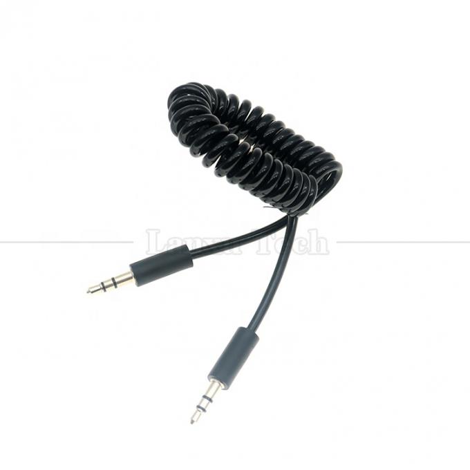 Cable d'extension audio stéréo enroulé en ressort de 3,5 mm Jack Aux 0
