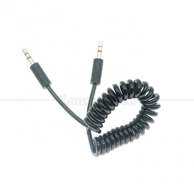 Cable d'extension audio stéréo enroulé en ressort de 3,5 mm Jack Aux 4