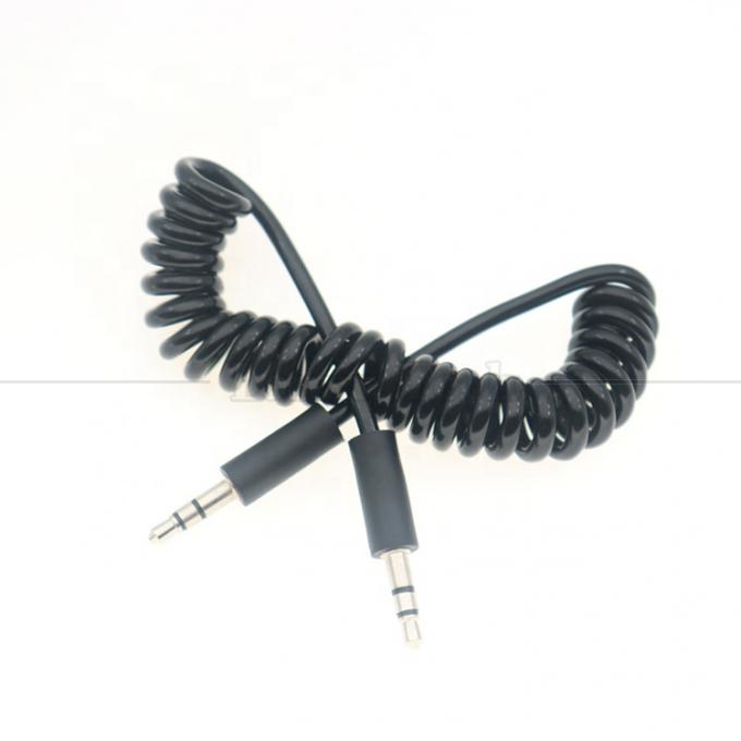 Cable d'extension audio stéréo enroulé en ressort de 3,5 mm Jack Aux 5