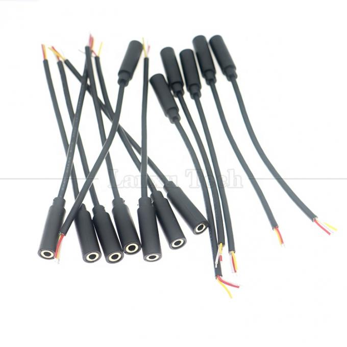 TRS personnalisé 3,5 mm 3 pôles Jack audio de bouclier Femme à ouvrir Dépouillé en conserve fils à bout nu 5