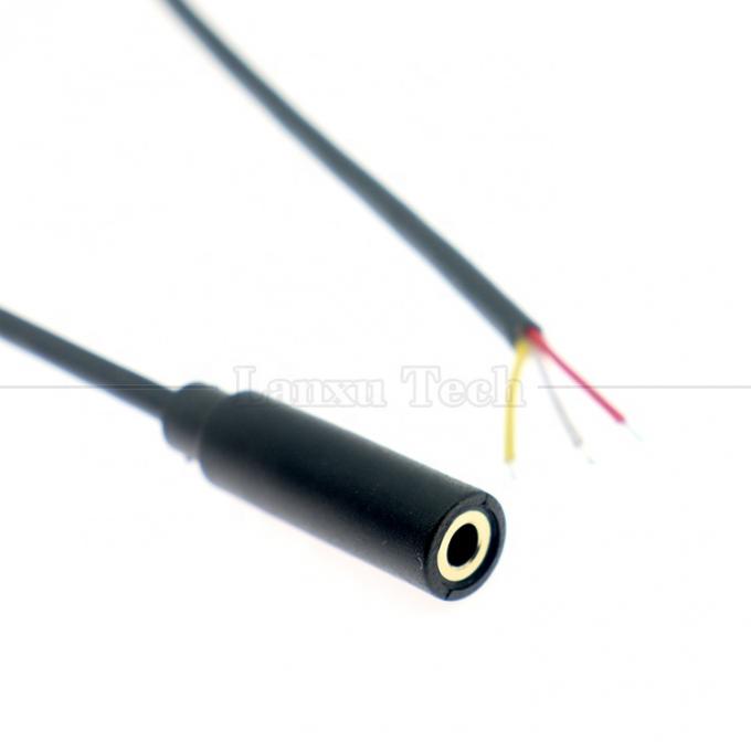 TRS personnalisé 3,5 mm 3 pôles Jack audio de bouclier Femme à ouvrir Dépouillé en conserve fils à bout nu 2