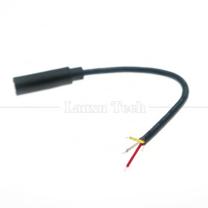 TRS personnalisé 3,5 mm 3 pôles Jack audio de bouclier Femme à ouvrir Dépouillé en conserve fils à bout nu 3