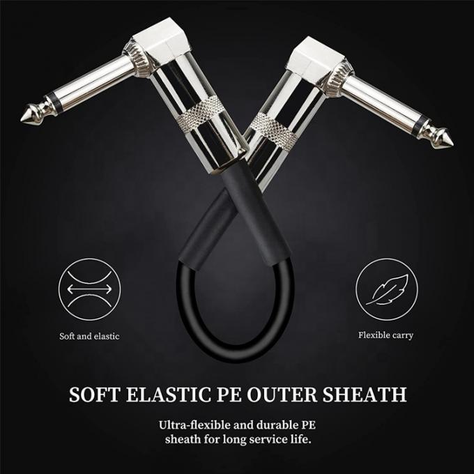 1/4 TS Jack électrique à tresse pédale de guitare patch plomb câble stéréo instrument 1