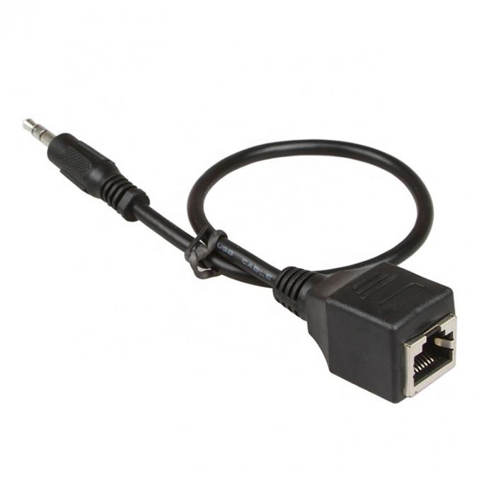 3.5mm Stereo Audio Jack à RJ45 câble d'extension Ethernet à prise féminine 2