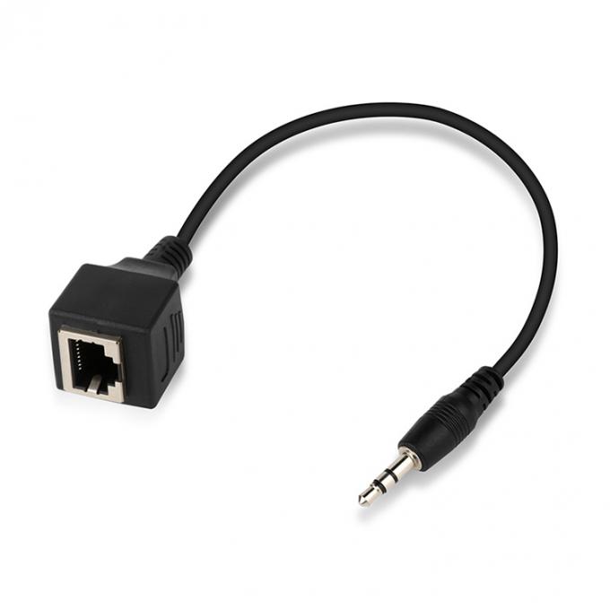 3.5mm Stereo Audio Jack à RJ45 câble d'extension Ethernet à prise féminine 1