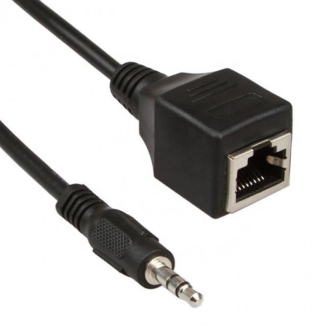3.5mm Stereo Audio Jack à RJ45 câble d'extension Ethernet à prise féminine 3