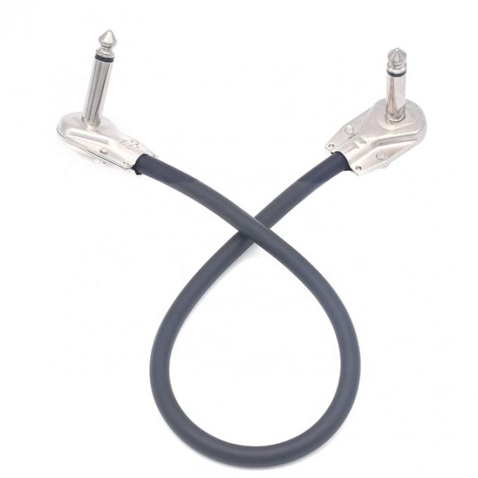 1/4 6,35 mm Argent Or Angle droit Mono TS Audio Jack Instrument Guitare câble de patch 2
