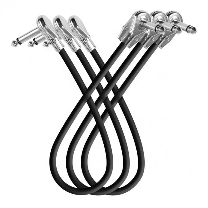 1/4 6,35 mm Argent Or Angle droit Mono TS Audio Jack Instrument Guitare câble de patch 4