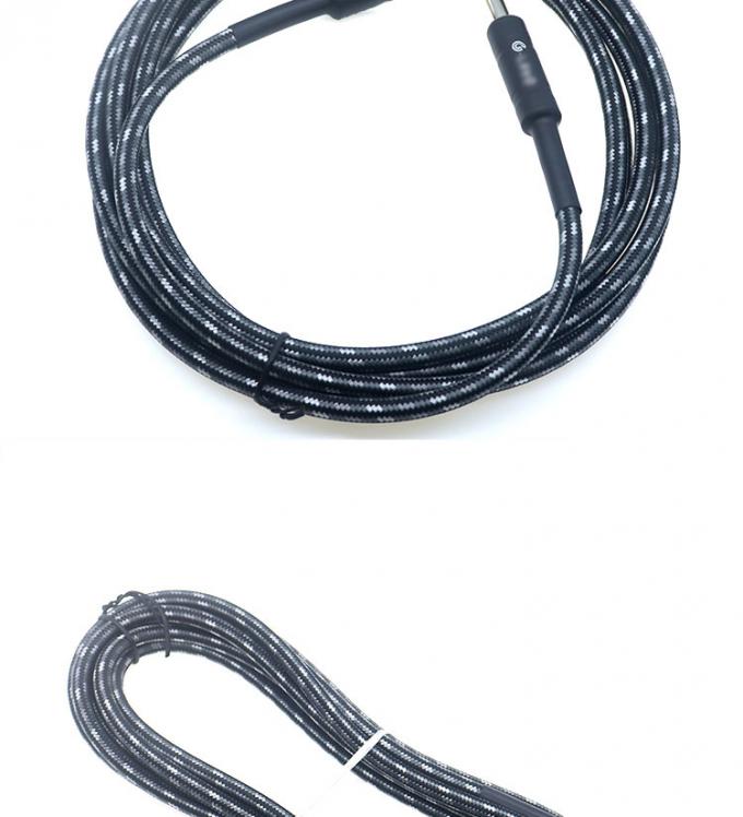 L forme 90 degrés angle droit à droite durable Jacket tressé 6.35mm Ts Jack Instrument Guitare électrique patch câble audio 1