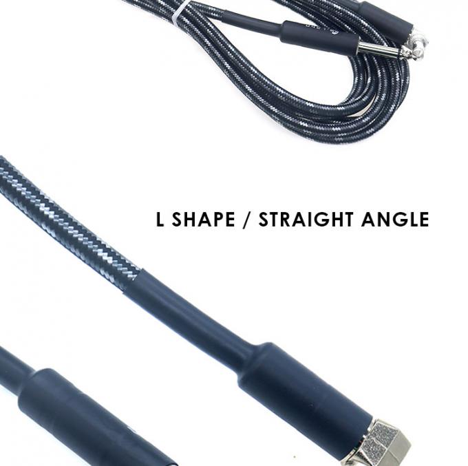 L forme 90 degrés angle droit à droite durable Jacket tressé 6.35mm Ts Jack Instrument Guitare électrique patch câble audio 2