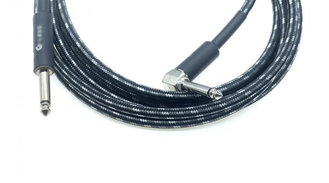L forme 90 degrés angle droit à droite durable Jacket tressé 6.35mm Ts Jack Instrument Guitare électrique patch câble audio 5