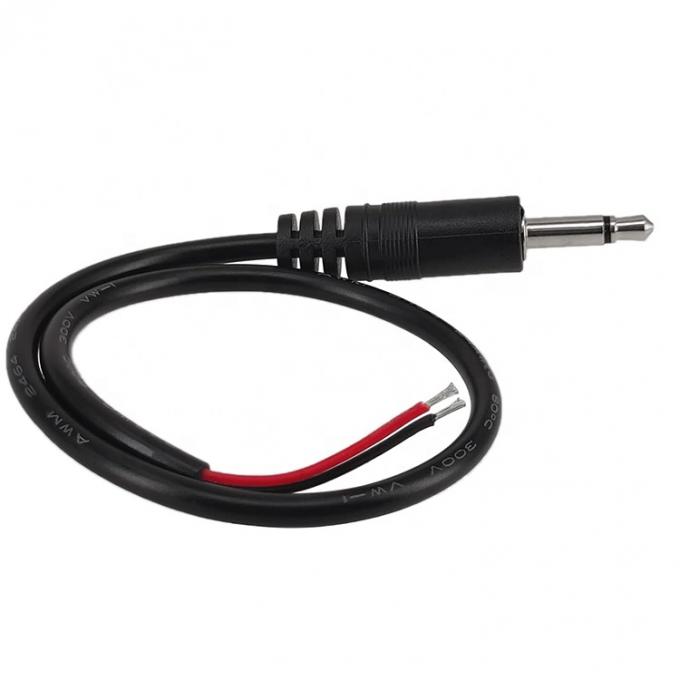 3.5mm 2 pôles TS audio mono jack mâle prise à fils nus câble de bout ouvert 4