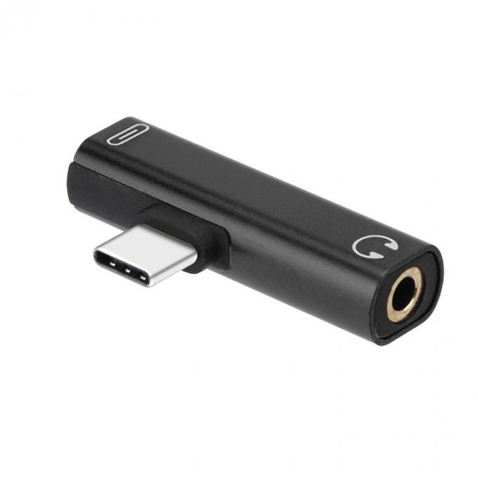 2 en 1 USB de type C à 3,5 mm Jack PD Chargeant adaptateur audio casque 3