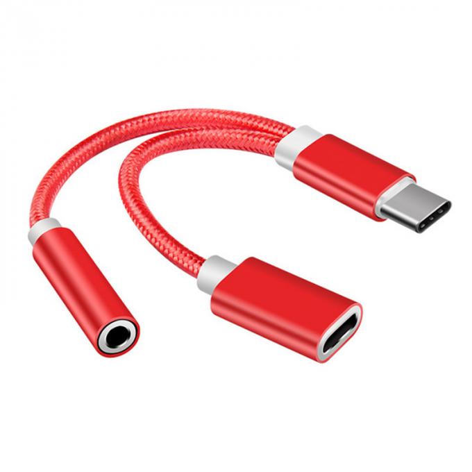 2 en 1 type C à 3,5 mm chargeur casque audio jack câble USB C portable type C à 3,5 mm adaptateur de connecteur pour téléphone portable 1