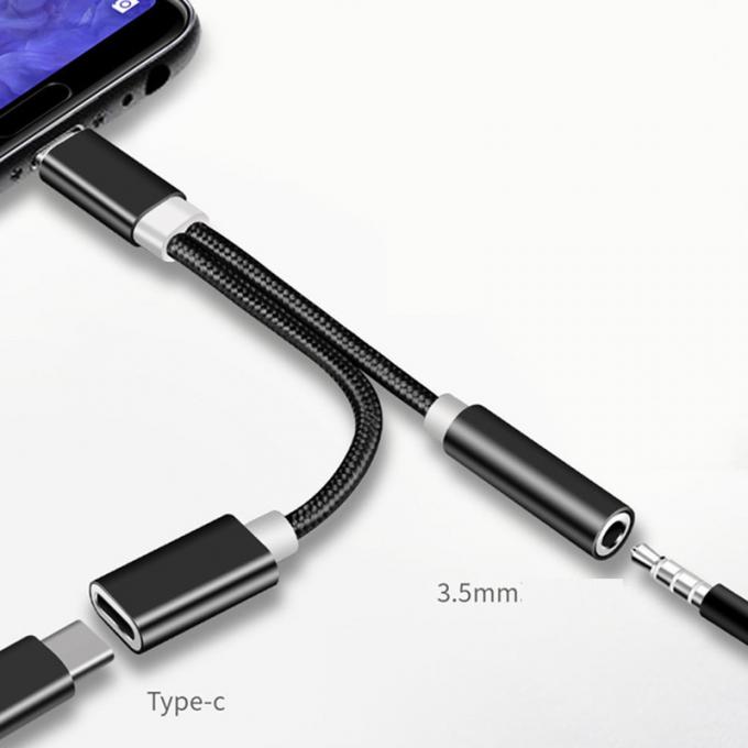 2 en 1 type C à 3,5 mm chargeur casque audio jack câble USB C portable type C à 3,5 mm adaptateur de connecteur pour téléphone portable 3